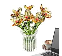Vase à Fleurs Clair Décoration de Table - Verre Soufflé à la bouche Esthétique Figurine Bouquet Miniature | Ornement Moderne Intérieur Bureau Accent Artistique pour Chambre à Coucher, Salon, Badezi