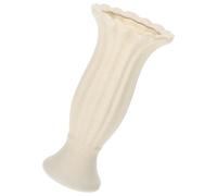 Vase à Fleurs Colonne Romaine Chic en Céramique Beige Moyen