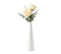 Vase à Fleurs Conique en céramique Blanc de 22 cm de Haut, Vase Fin à Tige Unique pour la Maison, Le Bureau, Le Mariage, Le Centre de Table, Le Salon, la décoration Florale Moderne et décorative
