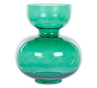 Vase à Fleurs Décoratif 27 cm en Verre Rond en Forme de Sablier Vert Palaia