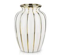 Vase à fleurs décoratif, en céramique, doré et blanc, modernes, pour la décoration d'intérieur moderne, style bohème, pour herbe de la pampa, fleurs fraîches pour fleurs séchées, maison, salon, ferme