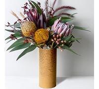 Vase à fleurs doré Olly & Rose - Métal trempé - 23 cm de haut