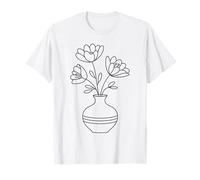 Vase à Fleurs élégant - Ligne Minimaliste - Esthétique Florale T-Shirt