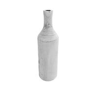 Vase à fleurs en bois - Bouteille XXL - 46 cm - Blanc délavé - Vase décoratif naturel - Décoration de table et de fenêtre pour plantes artificielles et herbe de la pampa
