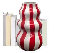Vase À Fleurs en Céramique Centres De Table en Céramique Rayée Artisanale