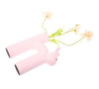 Vase à Fleurs en Céramique Forme Lapin Rose Décoratif pour Bureau