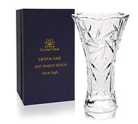 Vase à Fleurs en Cristal Transparent pour décoration - 30 cm de Haut, Vase en Verre Transparent, Motif Hot Wheels et vases d'amour éternel pour la Maison, Le Jardin, l'église, Le Magasin, Les