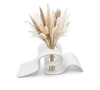 Vase à fleurs en plastique imprimé 3D, design ondulé, décoration de table | Décoration de table nordique pour fleurs séchées, fleurs artificielles et plantes, vase imprimé moderne léger pour