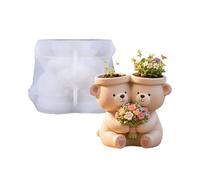 Vase à fleurs en silicone avec adorables motifs d'ours pour bijoux et béton décoratif