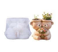 Vase à fleurs en silicone avec adorables motifs d'ours pour bijoux et béton décoratif