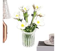 Vase à fleurs en verre - Architecture esthétique de décoration de table, système de déplacement de fluide géométrique horizontal de 2,2 cm, composant de fixation d'arrangement floral multi-tiges intég