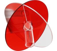 Vase à fleurs géométrique en acrylique Fine Detail Easy To Clean Acrylic Geometric Minimalist Vase for Living Room Table Disc Transparent Red 15x13x2cm