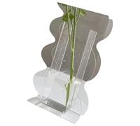Vase à fleurs géométrique transparent pour plantes hydroponiques décoratives en acrylique sans danger pour les animaux de compagnie