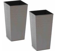 Vase À Fleurs Nizza Ensemble De 2 30 Cm Gris
