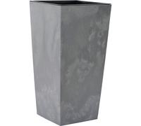 Nizza Stone Pot de Fleurs en Plastique avec Insert Gris Aspect béton 35 x 35 x 68 cm