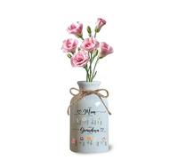 Vase à fleurs personnalisé en céramique pour le mois de naissance avec nom de petits-enfants, cadeau de fête des mères, d'anniversaire pour grand-mère, maman, maman, maman, grand-mère, nana Mimi