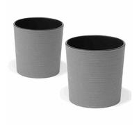 Vase À Fleurs Pot De Fleurs Ensemble De 2 Gris Ø30 & Ø25 Cm