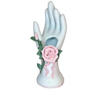 Vase à fleurs - Sculpture en résine élégante en forme de bras et corps, main tenant un pot de fleurs en résine - pour salon, bureau, entrée bibliothèques étagères tables