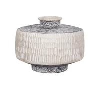 Vase à Fleurs Traditionnel Boho Jardinière Magnésium Intérieur Extérieur Beige et Gris Deksati
