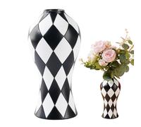 Vase à noir et blanc pour fleurs Décoration de table à manger | Contenant pour compositions florales Pour restaurant, hôtel, bureau, appartement, étagère, rebord de fenêtre, cuisine,