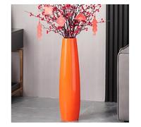Vase A Poser Grands vases décoratifs for Salon, Grand Vase de Sol, for Branches décoratives, vases de Fleurs séchées, décoration d'intérieur Rustique(Orange,45cm)