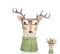 Vase à tête d'animal en résine, Vase en résine en Forme de tête d'animal, Vase à Visage d'animal de cerf, vases d'animaux Mignons, Vase Floral Moderne décoratif pour Le Jardinage, (F668985)