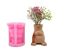 Vase abstrait humain en résine et silicone pour pots de fleurs faits à la main, porte-stylos, béton, ciment et gypse, décoration d'intérieur