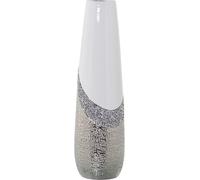 Vase Alexandra House Living Blanc argenté en céramique Brillant 13 x 13 x 45 cm