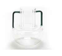 Vase Anses Vintage Emeraude 16 cm verre 13.50x13.50 cm