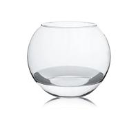 Vase aquarium boule - JUANIO - Ø23.9×H20 cm - Verre transparent - Base Ø16 cm - Intérieur