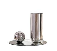 Vase argenté Moderne en métal et Acier Inoxydable, Support de Fleurs séchées, Design Maison, décoration Salon, 1 Ensemble for Wedding Table Centrepiece