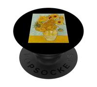 Vase avec 12 Tournesols Art Gogh Van Vintage Painting Master PopSockets PopGrip Adhésif