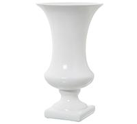Vase avec Pied en céramique Blanc Brillant 25x25x41 cm