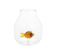 Balvi Vase Atlantis Couleur Ambre Vase Conique avec Un Poisson en Verre en Son Centre Vase pour Fleur