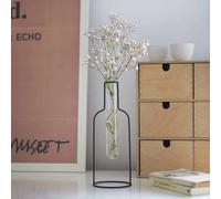 Balvi Vase Bottle Silhouette Couleur Noir Vase décoratif en Verre et métal Vase Original en Forme de