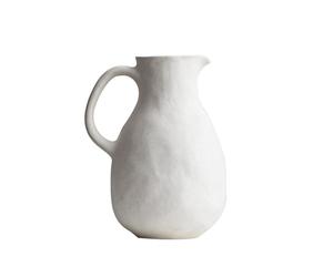 Vase Blanc en céramique avec Anse, de Table avec anses, Vintage en Terre Cuite Fait Main, for décoration de Ferme, décoration de Table