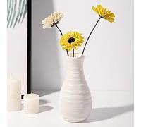 Vase blanc en plastique de 20,3 cm, vases nordiques modernes de style bohème pour décoration d'intérieur, salon, table, cadeaux pour femmes et mamans