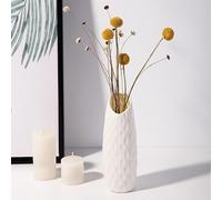 Vase blanc en plastique de 20,8 cm, vases nordiques modernes de style bohème pour décoration d'intérieur, salon, table, cadeaux pour femme, maman