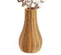 Vase Boho en rotin, Vase à Fleurs en Osier tissé Vintage pour l' de Pampas, Porte-Plant Artistique de Style Boho Artistique pour Table Centrale de Table d'accueil