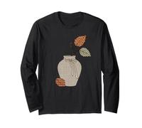 Vase botanique d'automne en Lin Motif léopard Manche Longue