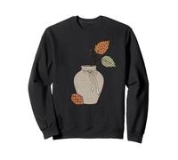 Vase botanique d'automne en Lin Motif léopard Sweatshirt