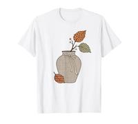 Vase botanique d'automne en Lin Motif léopard T-Shirt