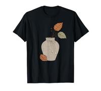 Vase botanique d'automne en Lin Motif léopard T-Shirt
