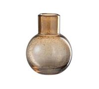 Vase Boule Design en Verre Goulot 19cm Marron