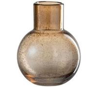 Vase Boule Design en Verre Goulot 19cm Marron