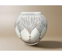 Vase Boule en polyrésine Blanc H29 cm Manolis