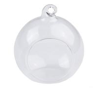Vase boule en verre à suspendre avec ouverture ouverte, récipient en verre borosilicate transparent pour plantes succulentes terrarium pour décoration de maison, jardin, fête de Noël (8 cm)