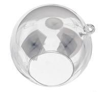 Vase boule en verre à suspendre pour terrariums avec construction en borosilicate transparent, ouverture ouverte et base plate pour la stabilité de l'affichage (12 cm)