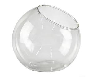 Vase boule en verre borosilicate transparent fabriqué à la main pour projets de terrarium et style intérieur minimaliste (13,5 cm)