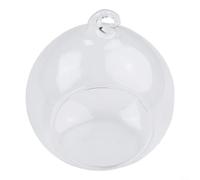 Vase boule en verre conçu pour suspendre ou utiliser sur une table avec ouverture ouverte et fond plat pour terrariums et arrangements décoratifs (8 cm)